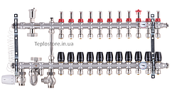 Колектор Koer KR.S1012-02 з вбудованим змішувальним вузлом 1"х11 SUS304 і евроконусами 3/4-16 з нержавіючої