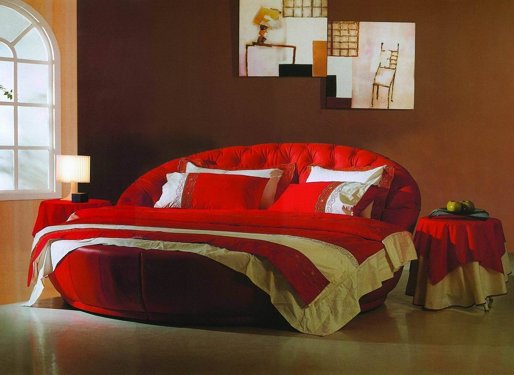 Кругле дизайнерське ліжко на замовлення Елегія-11 (Меблі-Плюс TM)