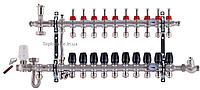Коллектор Koer KR.S1011-10 со встроенным смесительным узлом 1"х10 SUS304 и евроконусами 3/4-16