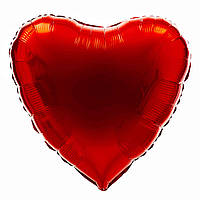 Фольгована куля 18' Pinan, 010 червоний, металік, серце 44 см
