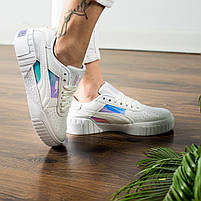Модні жіночі кроси Puma Cali. Кросівки білі з блискучими деталями Пума Калі жіночі., фото 3