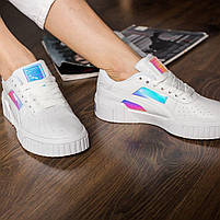 Модні жіночі кроси Puma Cali. Кросівки білі з блискучими деталями Пума Калі жіночі., фото 4