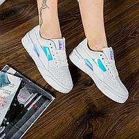 Модні жіночі кроси Puma Cali. Кросівки білі з блискучими деталями Пума Калі жіночі., фото 5