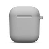 Чохол для AirPods 1/2 Silicone case Microfiber (з мікрофіброю) grey, фото 2