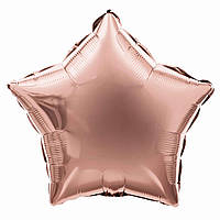 Фольгована куля 18' Pinan, 012 рожеве золото, металік, зірка, 44 см