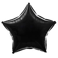 Фольгована куля 18' Pinan, 012 чорний, металік, зірка, 44 см