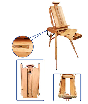 Етюдник TART дерев. 14х35х58 см, з палітрою, ремінцем, висувн. шухлядою №EMM-107