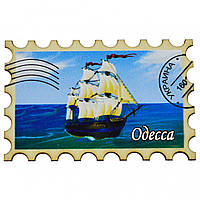 Магнит на холодильник №2 - марка "Корабль с белыми парусами" Одесса