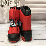 Дитячі зимові чоботи дутики Demar Snowman червоні розмір 20-21, фото 3