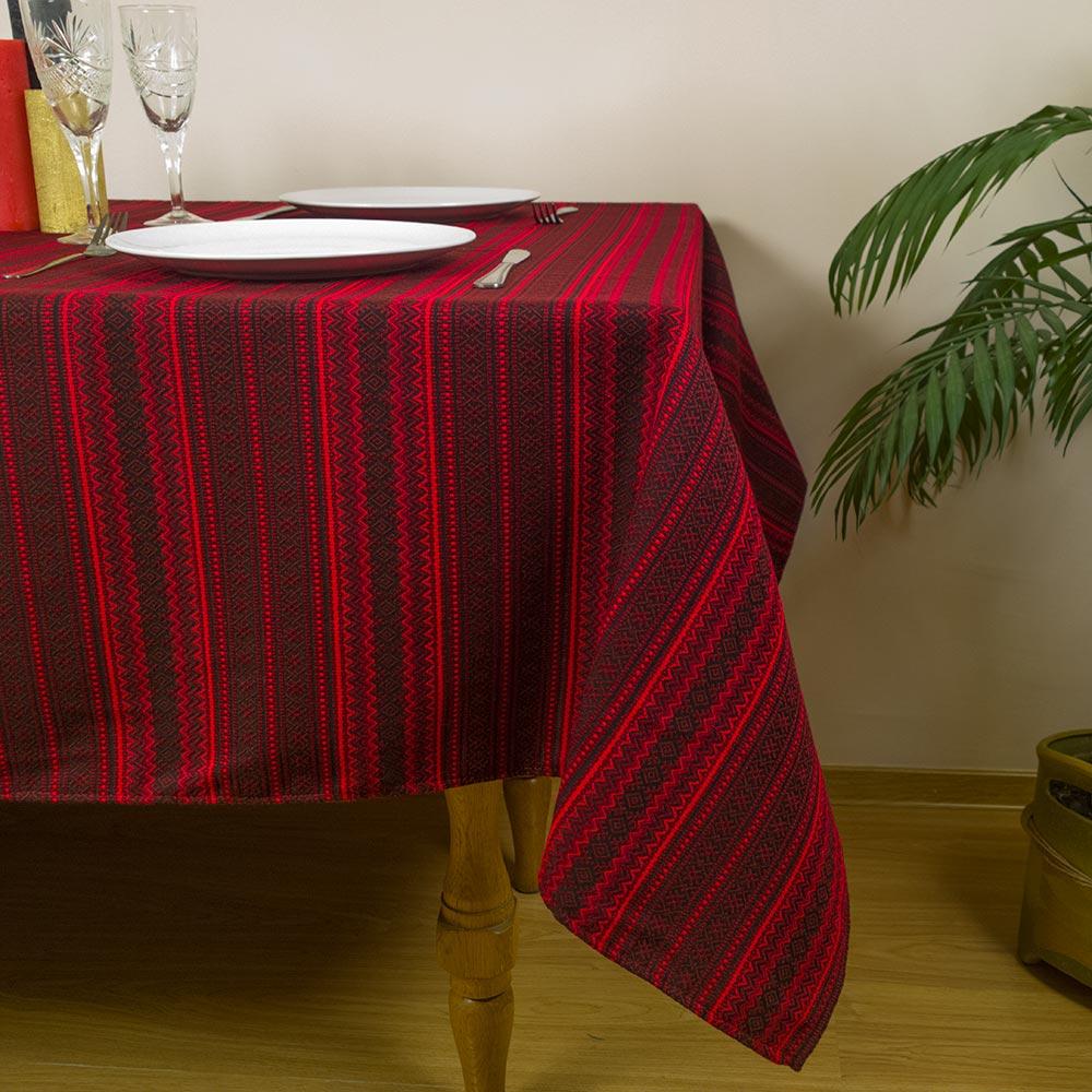 Скатертина вишита на стіл від 345 грн 34, Етнічні, 182х145 см, Скатертина, бордо-червоний, 34, фото 1