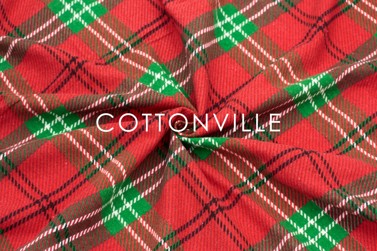 Фланель Червоно-зелена клітинка, 240 см