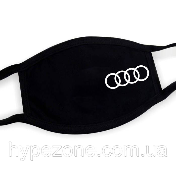 Багаторазова маска AUDI тканинна з принтом Ауді Трикотажна захисна маска з бавовни доросла, підліткова