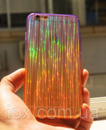 Силиконовый фиолетовый чехол блестящий для Iphone 5/5S, фото 1