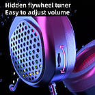 Накладні ігрові навушники з RGB-підсвіткою з мікрофоном дротова геймерська гарнітура 200 см для ПК, фото 9
