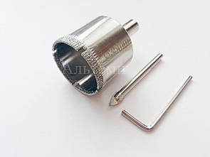 Коронка з алмазним напиленням по склу та кераміці з направляючим - піка (перо) 32 mm