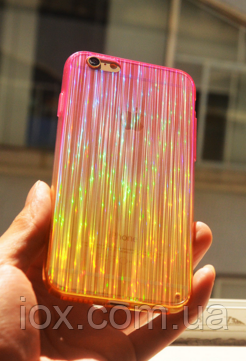 Силіконовий рожевий чохол блискучий для Iphone 5/5S