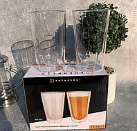 Набор стеклянных стаканов с двойными стенками 360мл Edenberg EB-19515 Стакан с двойной стенкой для кофе и чая