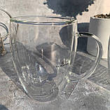 Набір скляних чашок із подвійними стінками 350 мл Edenberg EB-19543 Набір чашок із подвійним дном для кави та чаю, фото 5