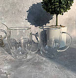 Набір скляних чашок із подвійними стінками 350 мл Edenberg EB-19543 Набір чашок із подвійним дном для кави та чаю, фото 9