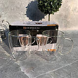 Набір скляних чашок із подвійними стінками 350 мл Edenberg EB-19543 Набір чашок із подвійним дном для кави та чаю, фото 2