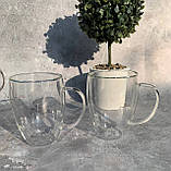 Набір скляних чашок із подвійними стінками 350 мл Edenberg EB-19543 Набір чашок із подвійним дном для кави та чаю, фото 4