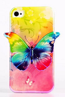 Силиконовый зеленый чехол бабочка для Iphone 5/5S