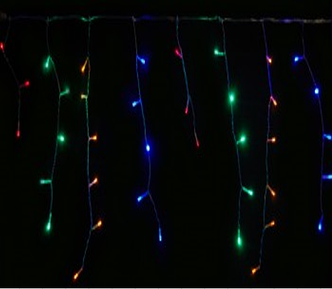 Гірлянда Бахрома 120 LED прозорий провід 3 м.*0.7 м. колір мульті (Б-120L) 1/60