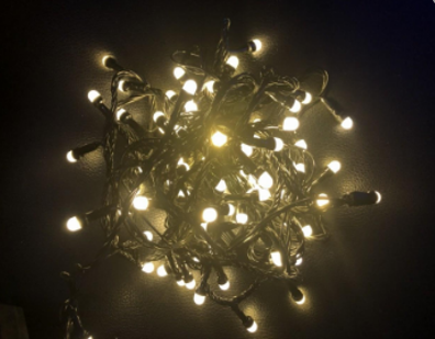 Гірлянда чорний провід "матова лампочка" 500 колір тепло-білий 20м (МЧ-500ТБ)1/50, фото 1