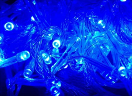 Гірлянда прозорий провід 300 колір синій 13м (ПП-300С) 1/80, фото 1