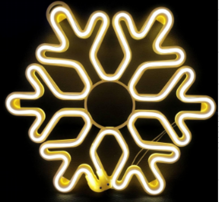 Гірлянда Сніжинка (неон) 40см*см колір тепло-білий; 1/20, фото 1