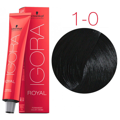 Фарба для волосся Schwarzkopf Igora Royal New 1-0 Фарба для волосся Чорний натуральний 60 мл.