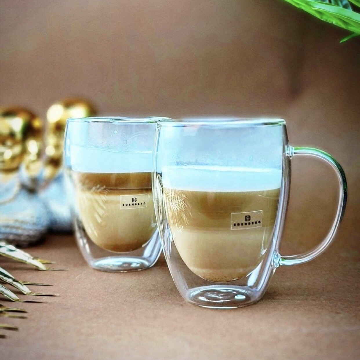 Набор стеклянных чашек с двойными стенками 350мл Edenberg EB-19543 ...