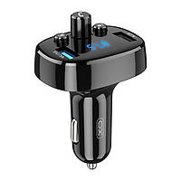 Автомобильный FM-Трансмиттер модулятор в машину Bluetooth FM Transmitter XO BCC03 |2USB 3.1A 18W| Черный