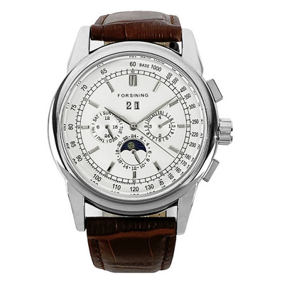 Мужские часы Forsining 319 Brown-Silver-White - фото 1 - id-p1515136483