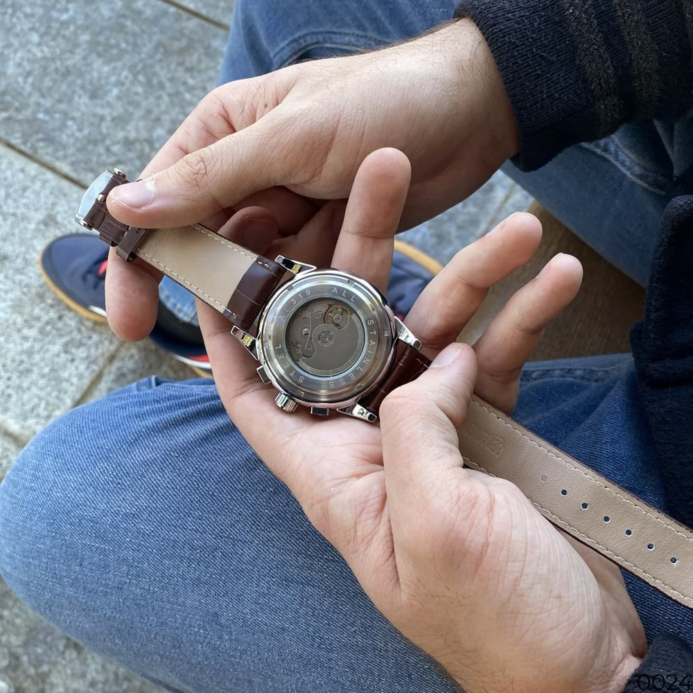 Мужские часы Forsining 319 Brown-Silver-White - фото 10 - id-p1515136483