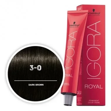 Фарба для волосся Schwarzkopf Igora Royal 3-0 (темний коричневий натуральний) — 60 мл