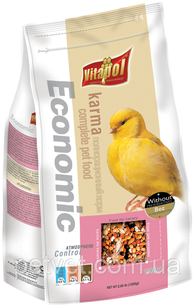 Корм для канарок Vitapol Economic, 1.2 кг.