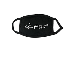 Багаторазова маска Lil Peep Ліл чорна, біла трикотажна Маска на лице принт Ліл Піп доросла, підліткова