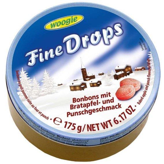 Льодяники Woogie Fine Drops Новорічні зі смаком Яблука та пунша в ж/б, 175 г (Австрія), фото 1