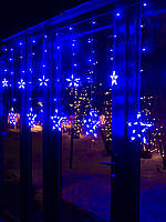 УЦЕНКА!!   Гірлянда світлодіодна штора Бахрома на вікно Синя 3х0,95х0,55 м 138 LED від мережі Зірки