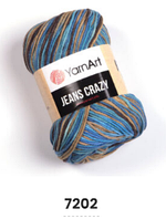 Нитки пряжа для в'язання бавовна акрил JEANS CRAZY  Джинс Крейзі від YarnArt Ярнарт № 7202