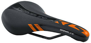 Сідло велосипедне KLS Driveline 17 чорне з помаранчевим