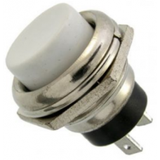 Кнопка велика PBS-26B без фіксації OFF-(ON) TCOM, 2pin, 2 А, 250V, біла, фото 1