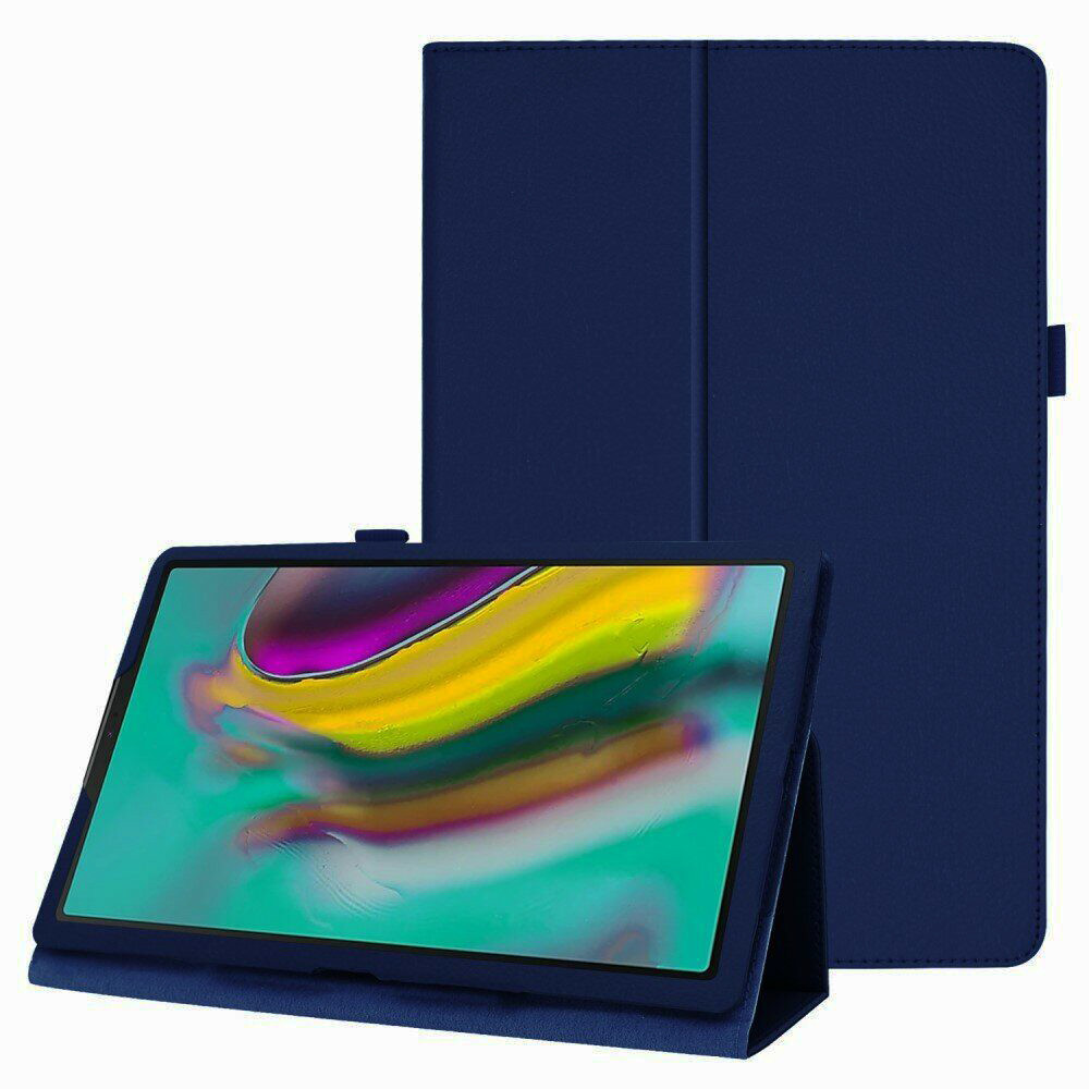 Чохол-книжка Litchi Leather Case для Samsung Galaxy Tab S5E 10.5 T720 / T725 (Wake / Sleep) Dark Blue