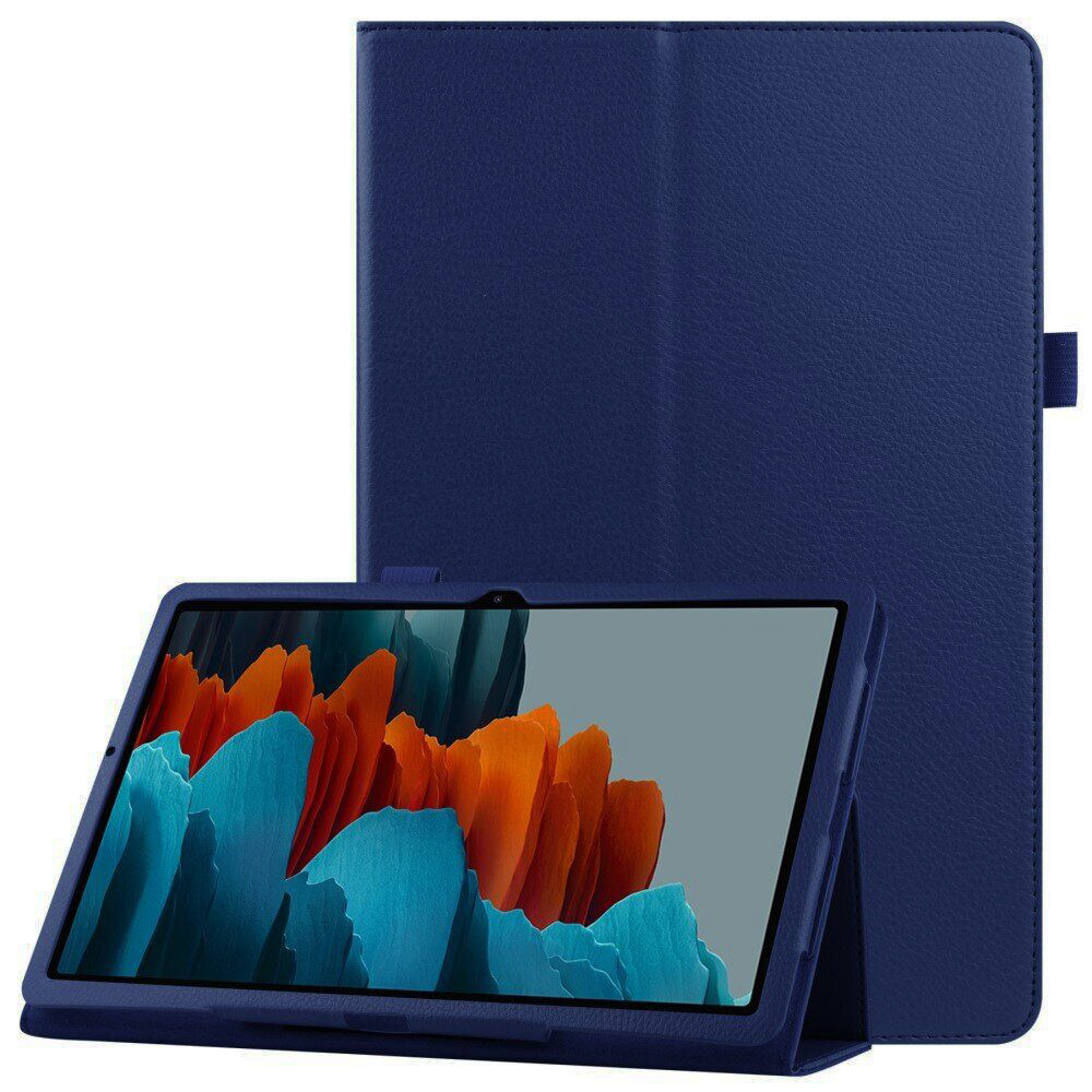 Чохол-книжка Litchi Leather Case для Samsung Galaxy Tab S7 11.0 T870 / T875 (Wake / Sleep) Dark Blue