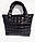 Модна сумка жіноча болоньєва лакова 44*30см черна (200-613), фото 3