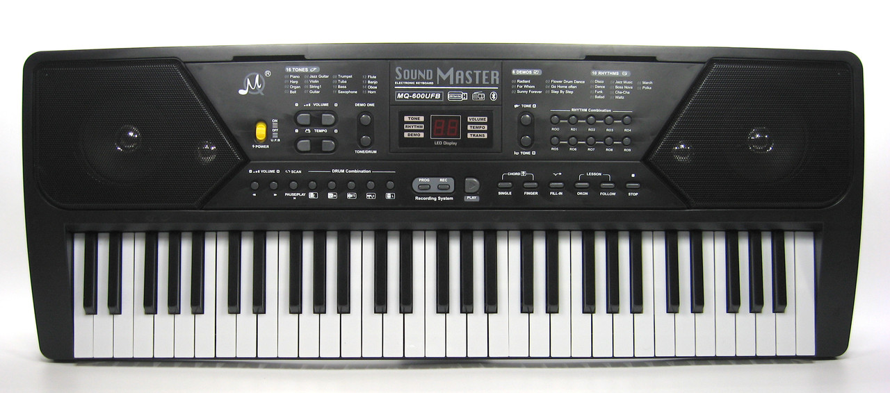 Дитячий електронний синтезатор піаніно MQ600UFB з мікрофоном, портом USB, FM радіо, bluetooth, фото 1