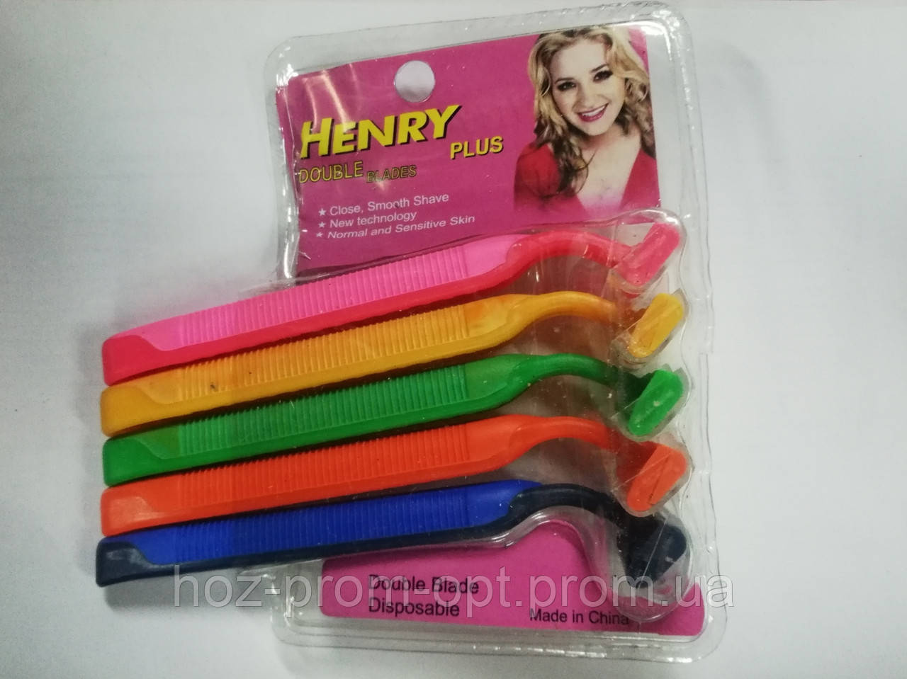 Верстати одноразові ЖІНОЧІ 5в1 HENRY БЛІСТЕР. Ціна за набір.
