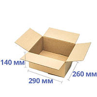 Коробка картонная (290 х 260 х 140), бурая, коробка транспортировочная, коробка для новой почты