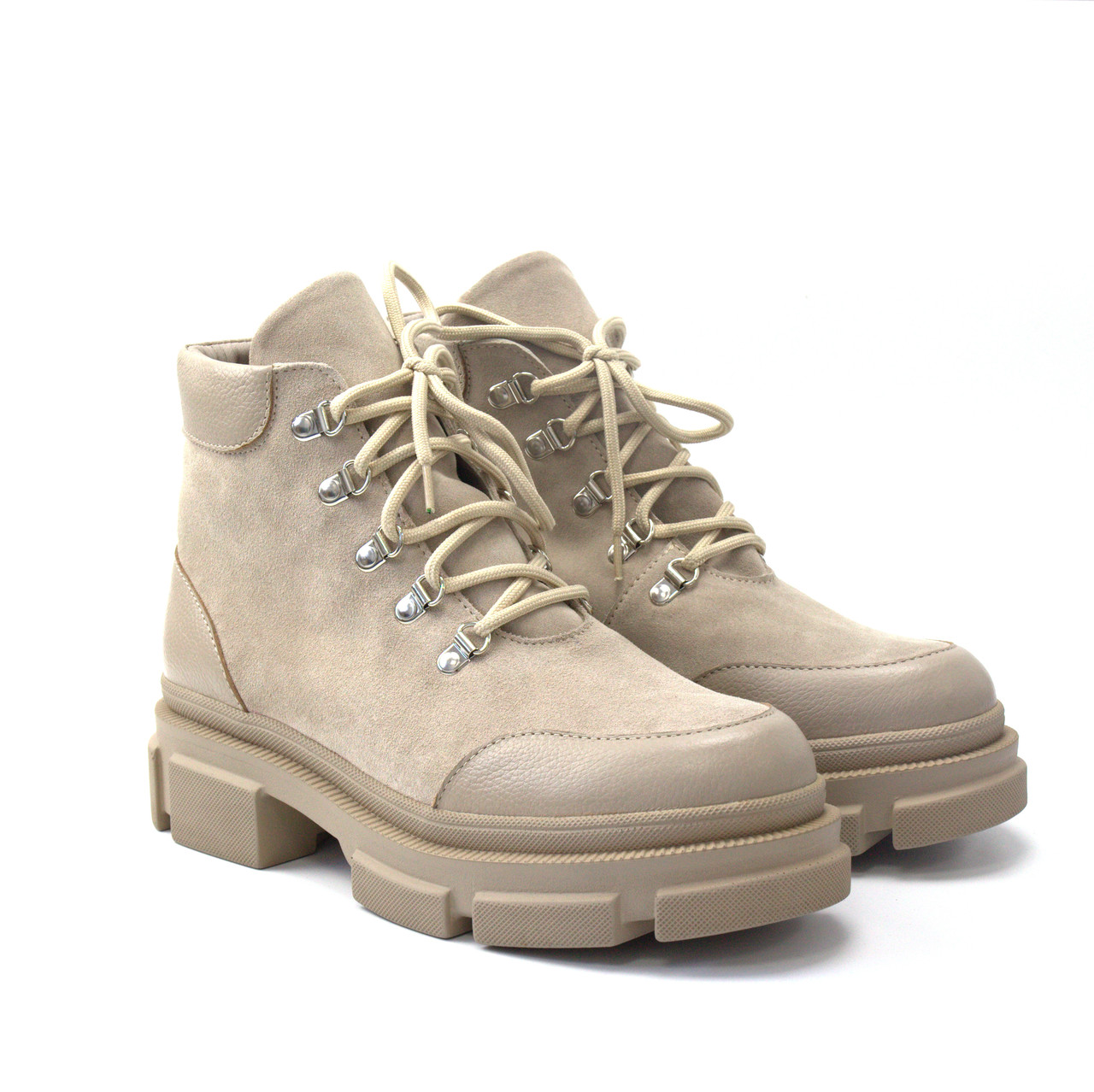 Бежеві жіночі напівчеревики замша на платформі взуття великих розмірів 40-44 COSMO Shoes Addy-VS Beige Nub BS, фото 1    